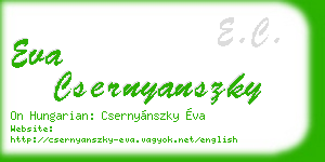 eva csernyanszky business card