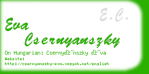 eva csernyanszky business card